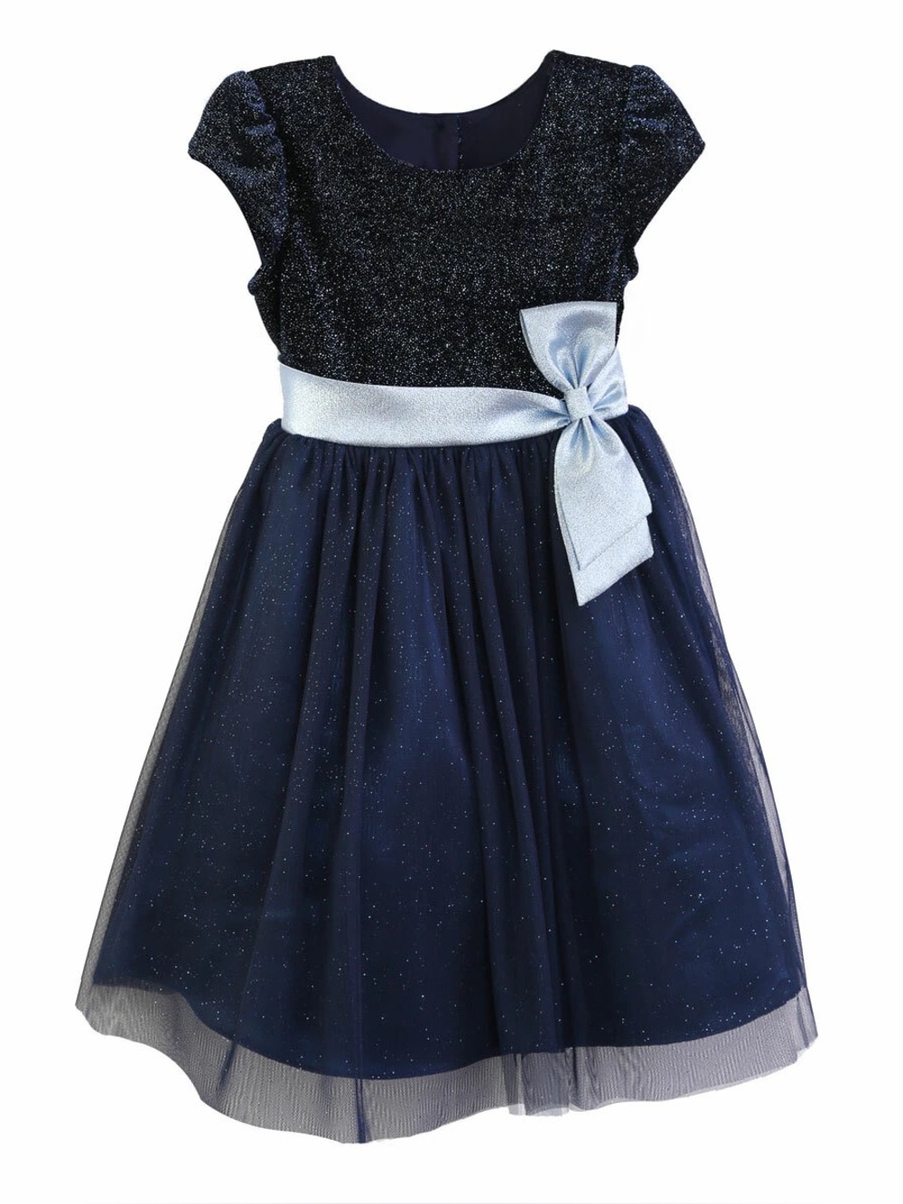 NWT Joan Michelle Navy Girls Dress Sparkle Glitter Formal Size 10